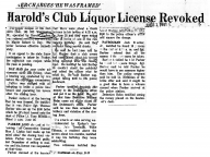 Harold’s Club Liquor License Revoked