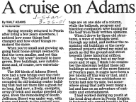 A cruise on Adams was a Walk on the Wild Side
