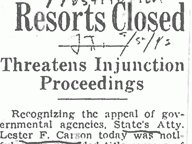 Carson Orders Resorts Closed