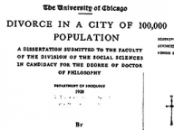 Divorce in a City of 100,000 Population