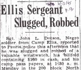 Ellis Sergeant Slugged, Robbed