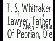 F.S. Whittaker, Lawyer, Father Of Peorian, Dies