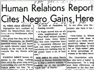 Human Relations Report Cites Negro Gains Here
