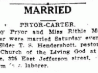 Married: Pryor-Carter