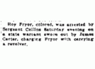 Roy Pryor Arrested for Carrying Gun